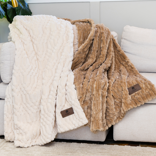 Textured Microfleece Blanket Soft Breathable 127x152 cm